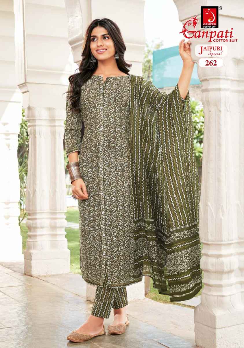 GANPATI JAIPURI VOL 11 PURE COTTON READYMADE SUITS ( 15 PCS CATALOG )