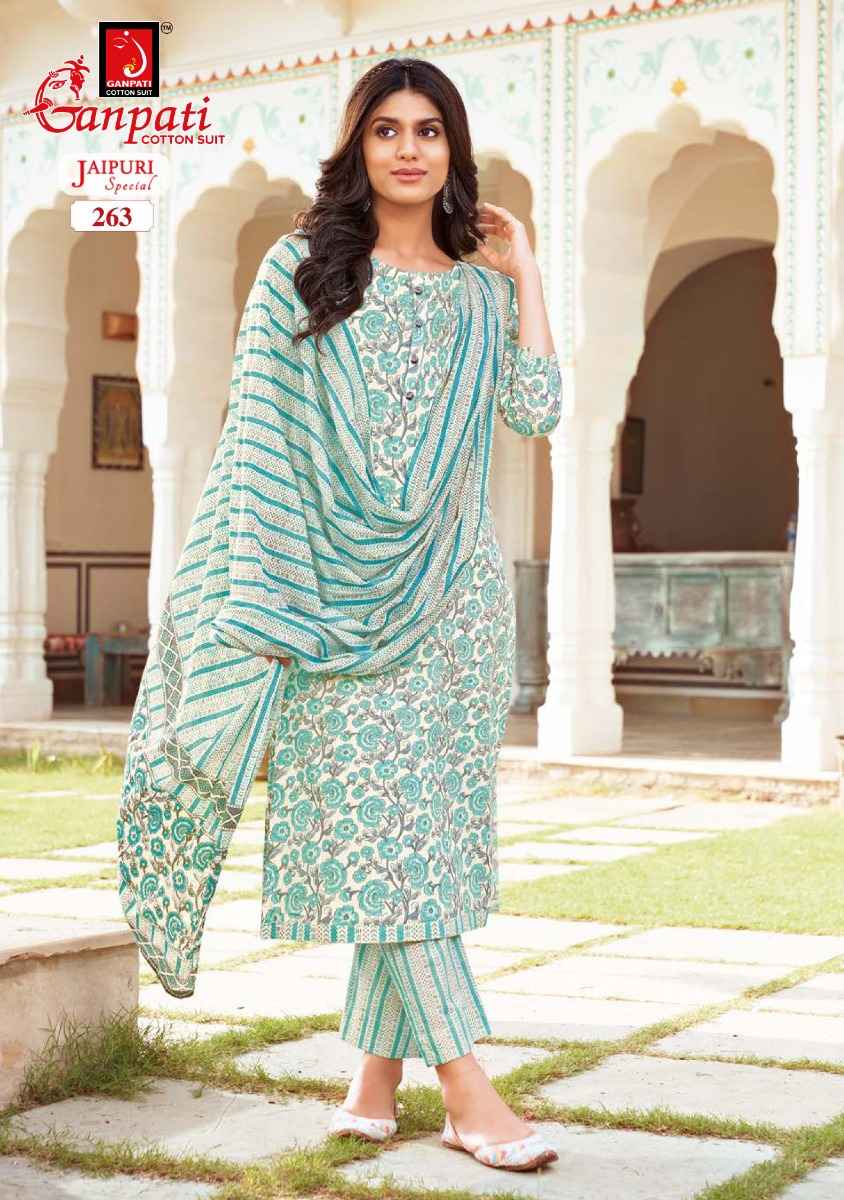 GANPATI JAIPURI VOL 11 PURE COTTON READYMADE SUITS ( 15 PCS CATALOG )