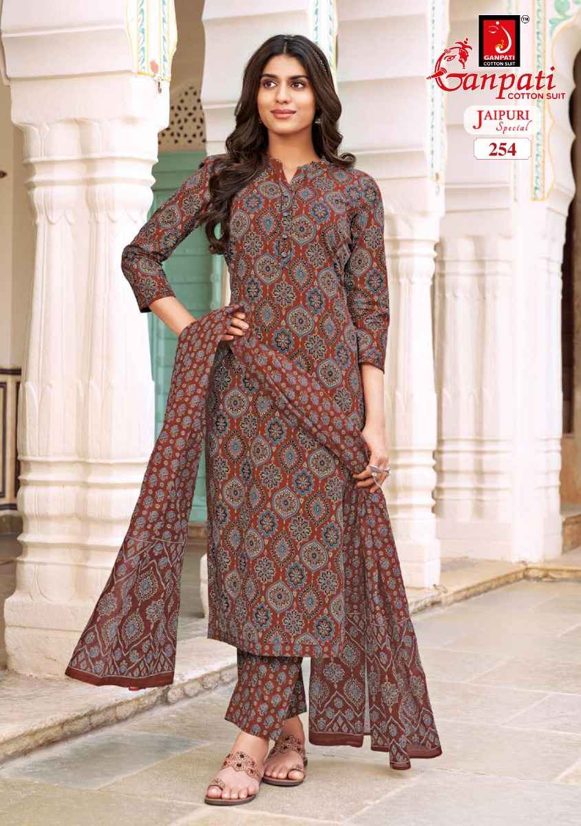 GANPATI JAIPURI VOL 11 PURE COTTON READYMADE SUITS ( 15 PCS CATALOG )