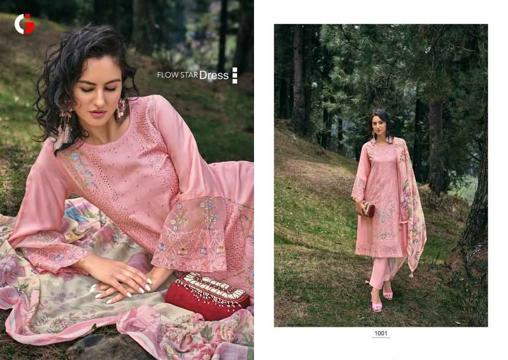 Gull Jee Tareef Russian Silk Dress Material 6 pcs Catalogue