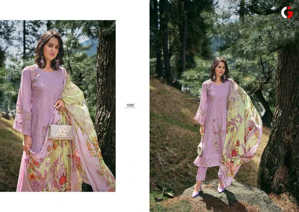 Gull Jee Tareef Russian Silk Dress Material 6 pcs Catalogue