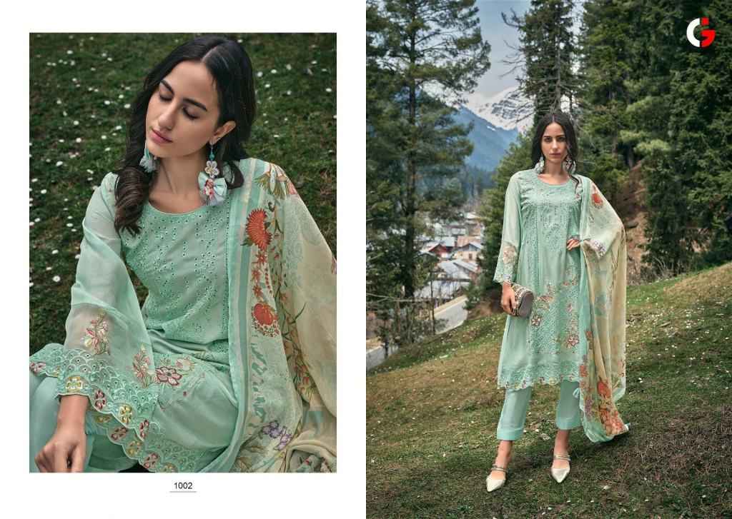 Gull Jee Tareef Russian Silk Dress Material 6 pcs Catalogue
