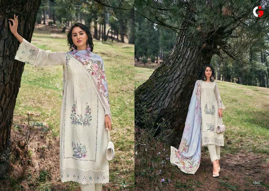 Gull Jee Tareef Russian Silk Dress Material 6 pcs Catalogue