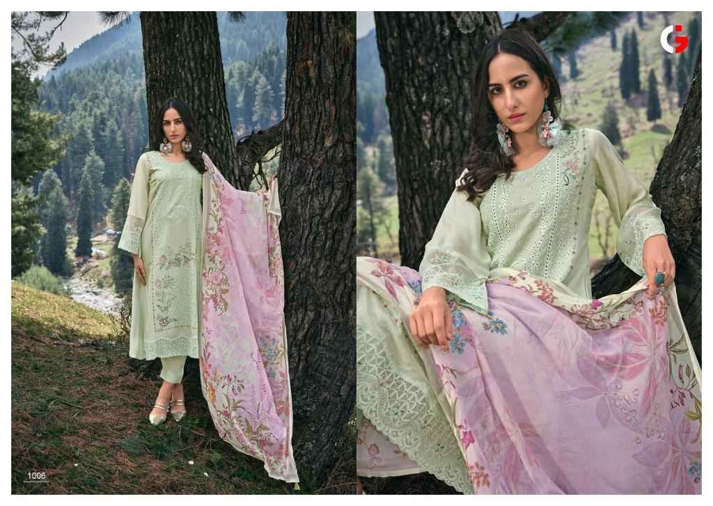Gull Jee Tareef Russian Silk Dress Material 6 pcs Catalogue