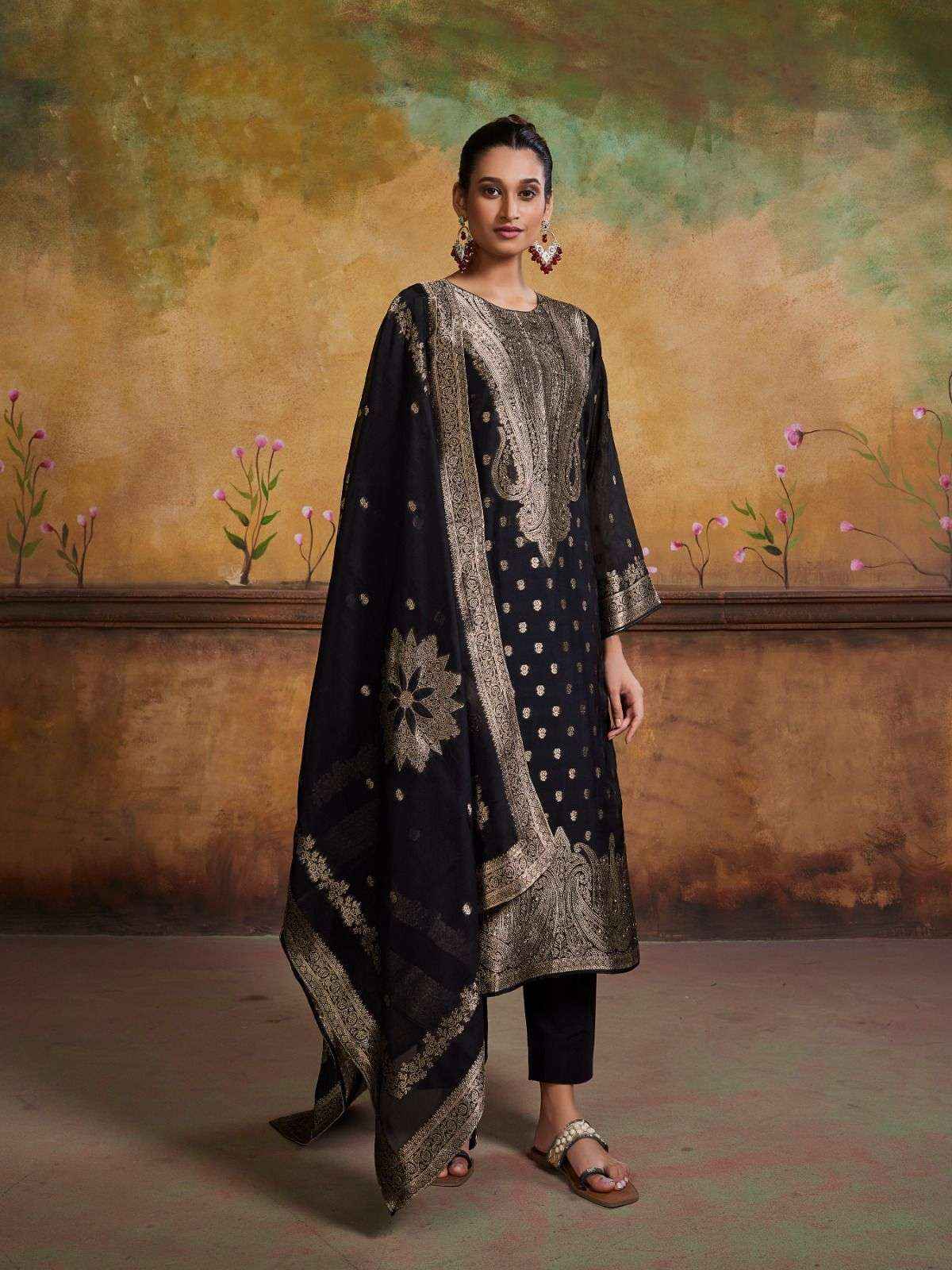 Ibiza Mayra Silk Jacquard Dress Material 4 pcs Catalogue
