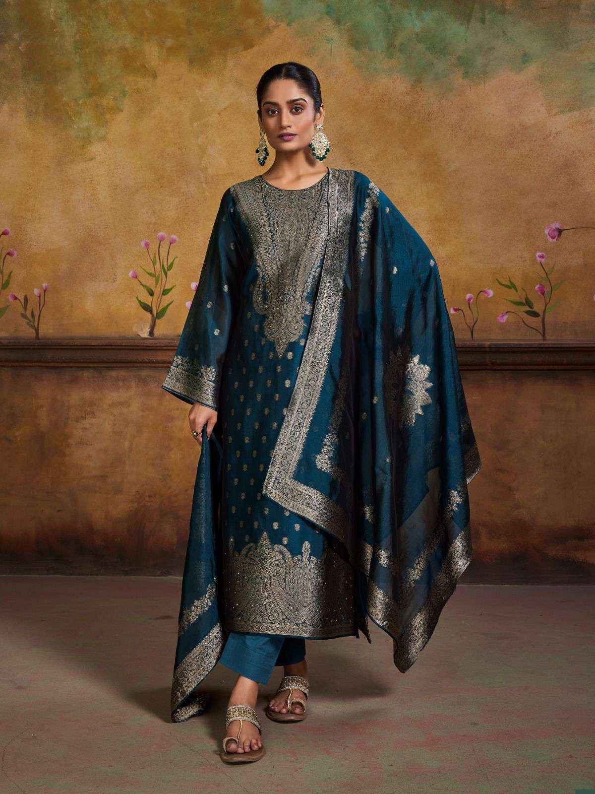 Ibiza Mayra Silk Jacquard Dress Material 4 pcs Catalogue