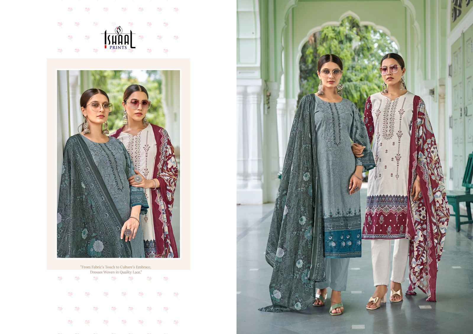 Ishaal Embroidered Vol 10 Lawn Dress Material 10 pcs Catalogue 
