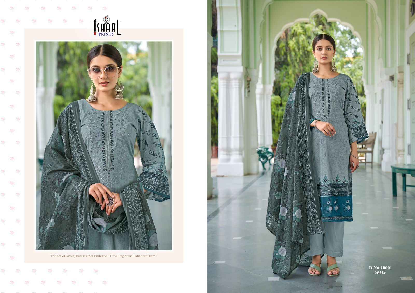 Ishaal Embroidered Vol 10 Lawn Dress Material 10 pcs Catalogue 