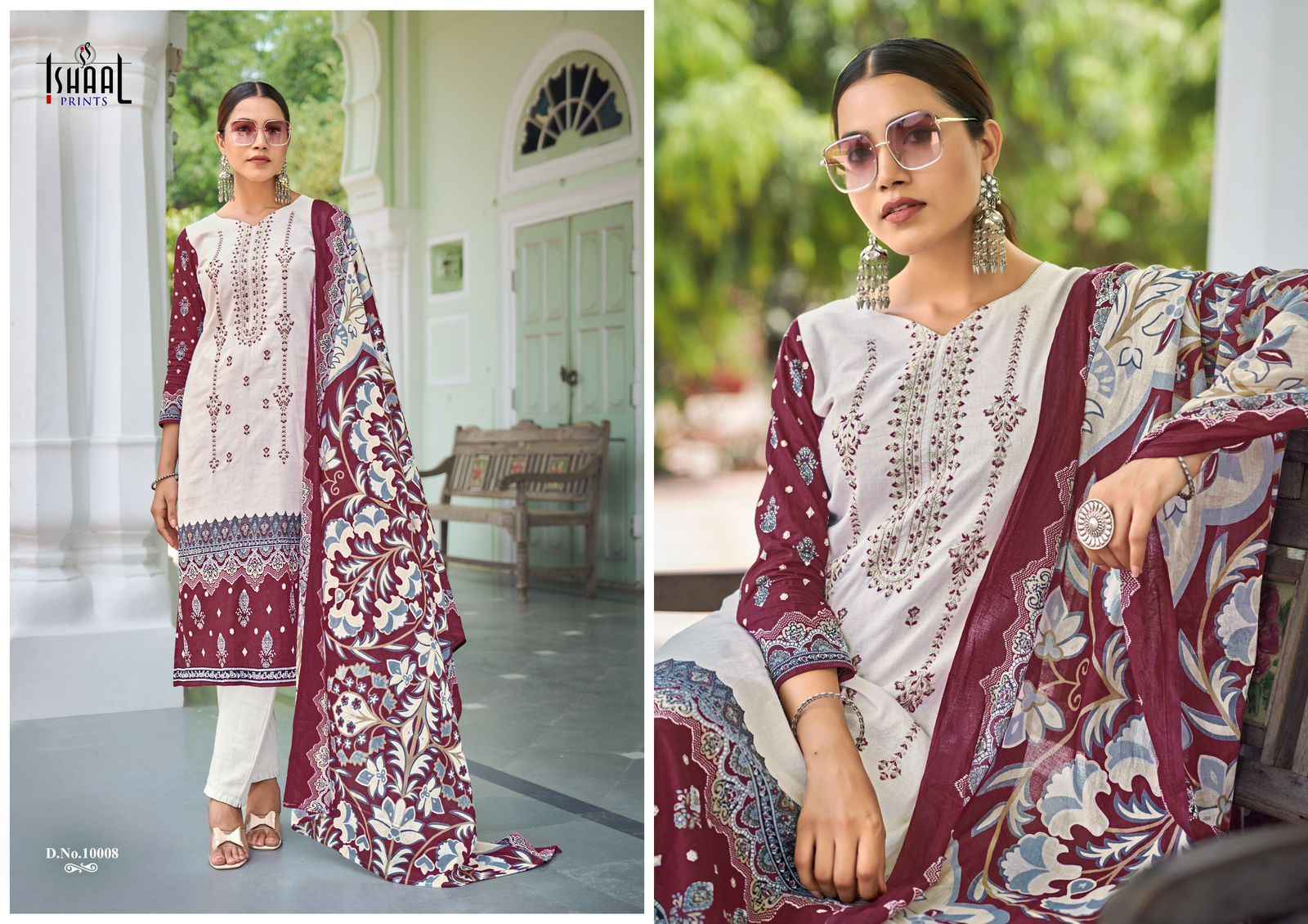 Ishaal Embroidered Vol 10 Lawn Dress Material 10 pcs Catalogue 