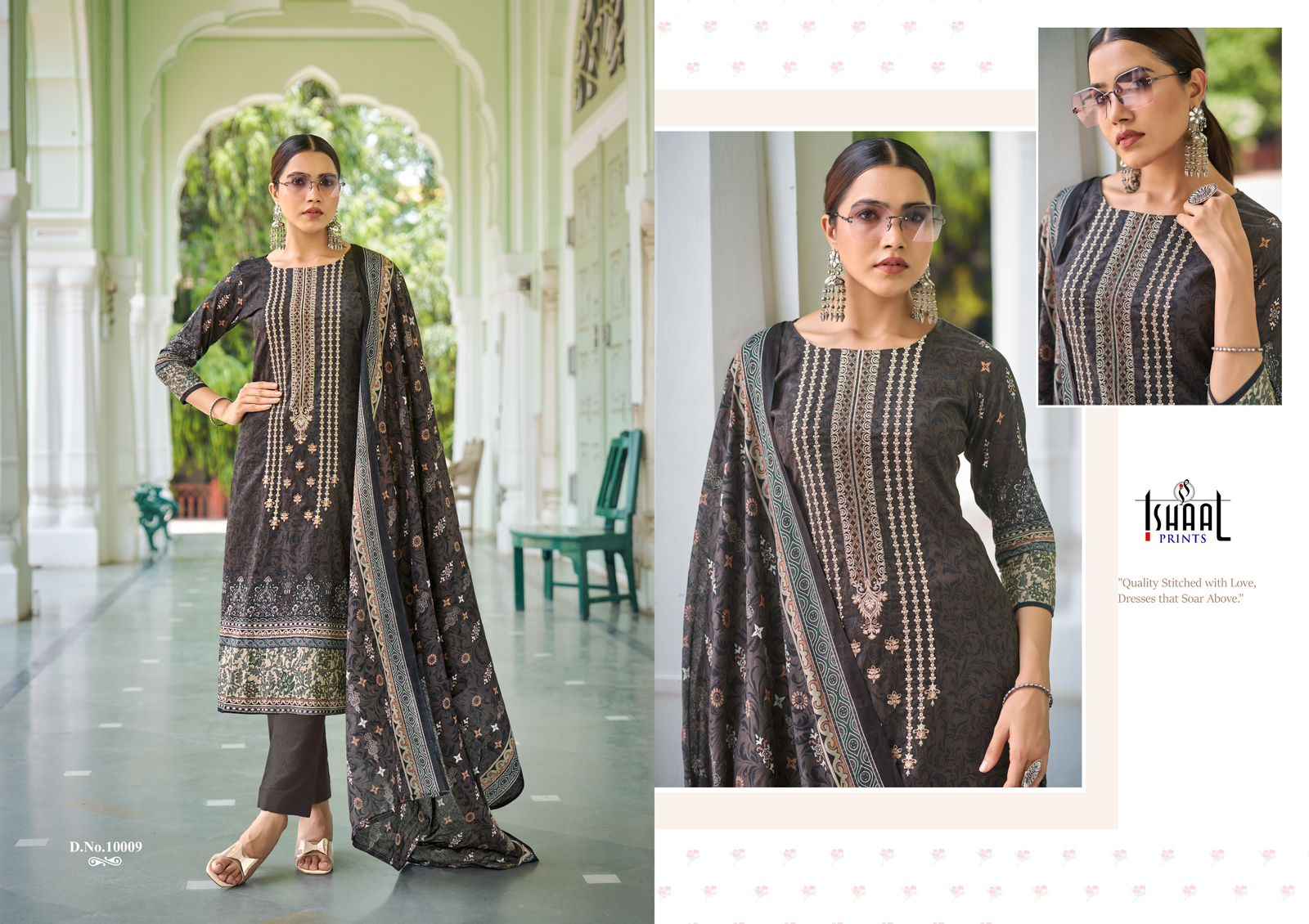 Ishaal Embroidered Vol 10 Lawn Dress Material 10 pcs Catalogue 