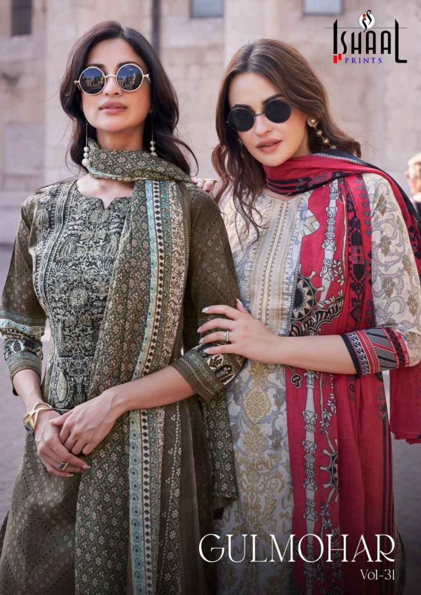 Ishaal Prints Gulmohar Vol 31 Lawn Dress Material 10 Pc Catalouge