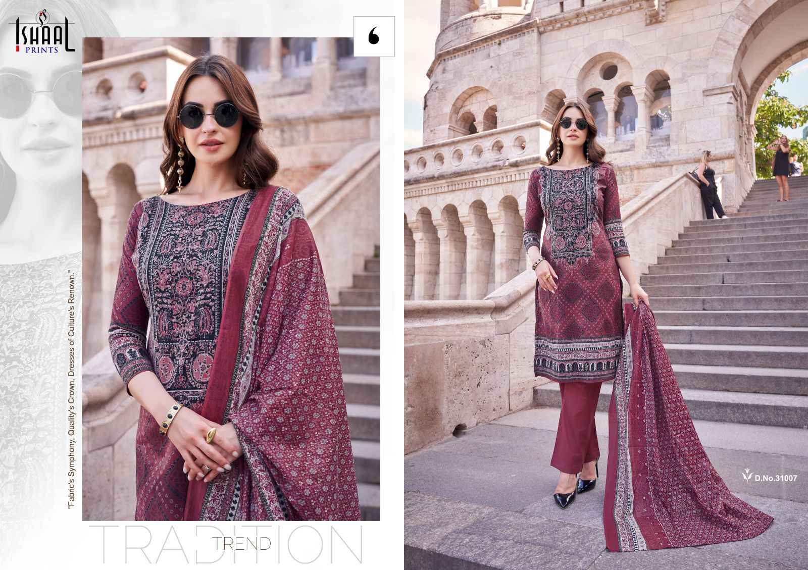 Ishaal Prints Gulmohar Vol 31 Lawn Dress Material 10 Pc Catalouge