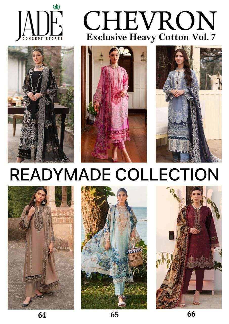 Jade Chevron Vol 7 Readymade Cotton Dress Material 6 Pc Catalog