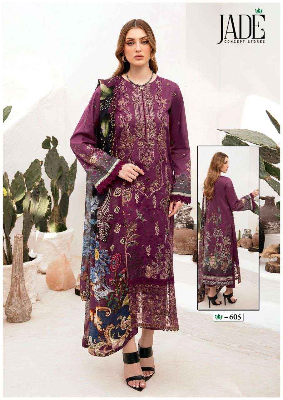 Jade Crimson Exclusive Heavy Lawn Collection Vol 6 Readymade Lawn Cotton Dress 6 pc Cataloge