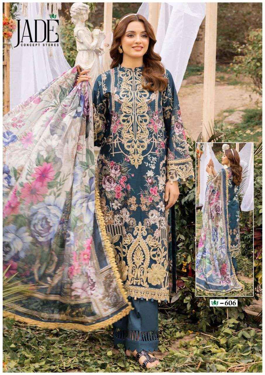 Jade Crimson Exclusive Heavy Lawn Collection Vol 6 Readymade Lawn Cotton Dress 6 pc Cataloge