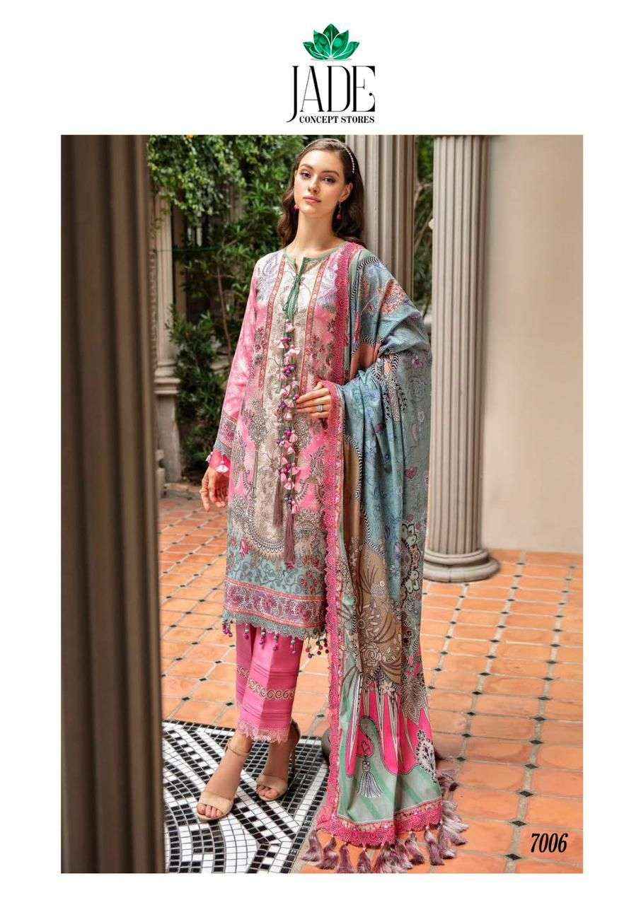 Jade Crimson Exclusive Heavy Lawn Collection Vol 7 Readymade Lawn Cotton Dress 6 pc Cataloge