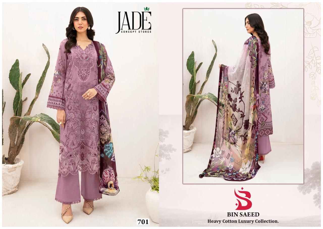 Jihan Bin Saeed Heavy Cotton Luxury Collection Vol 7 Lawn Cotton Dress Material 6 pcs Catalogue