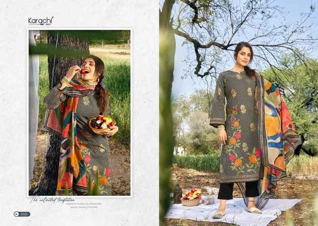 Karachi Prints Alfaaz Cambric Cotton Dress Material 4 pcs Catalogue