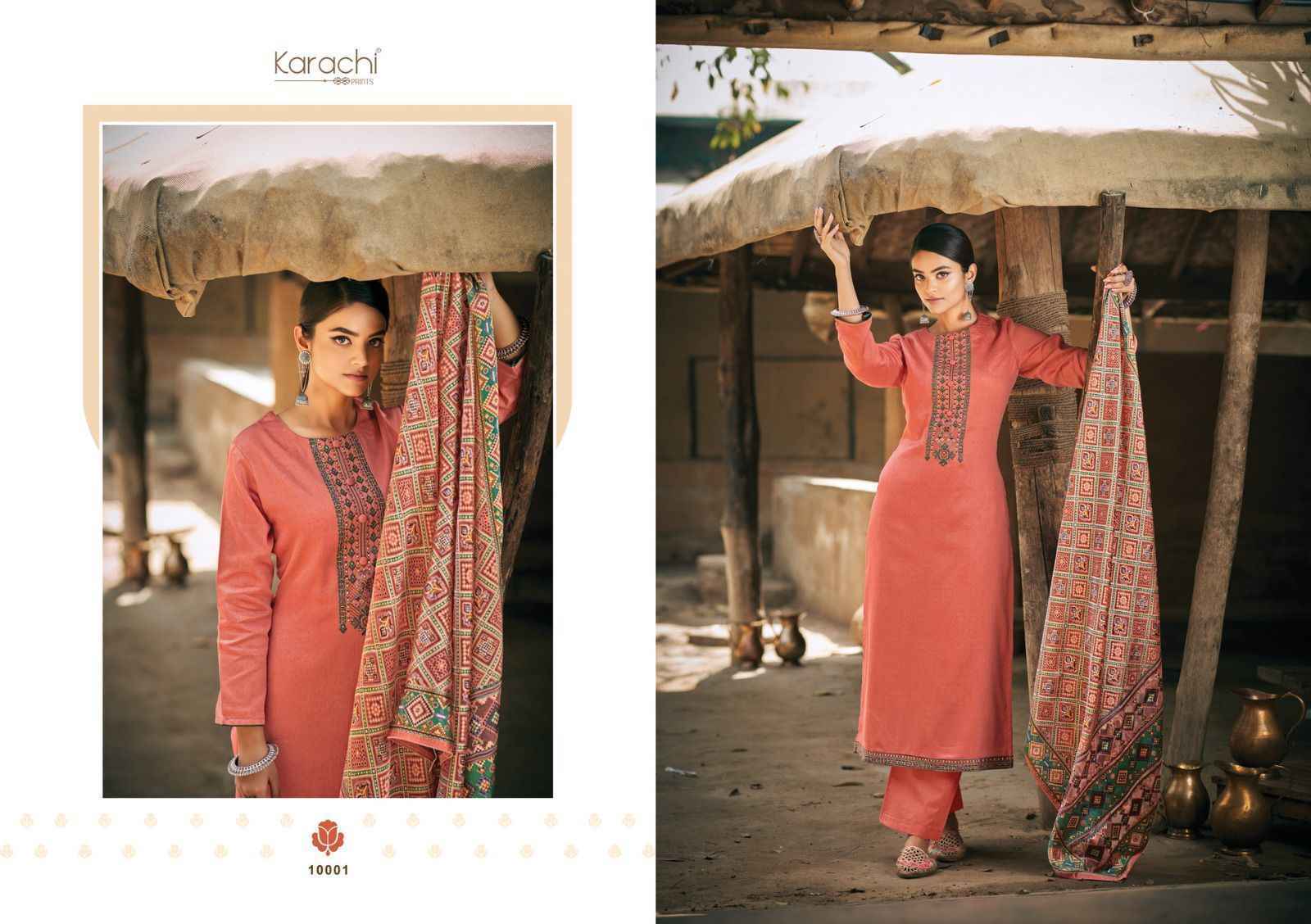Karachi Prints Patola Viscose Dress Material 6 pcs Catalogue