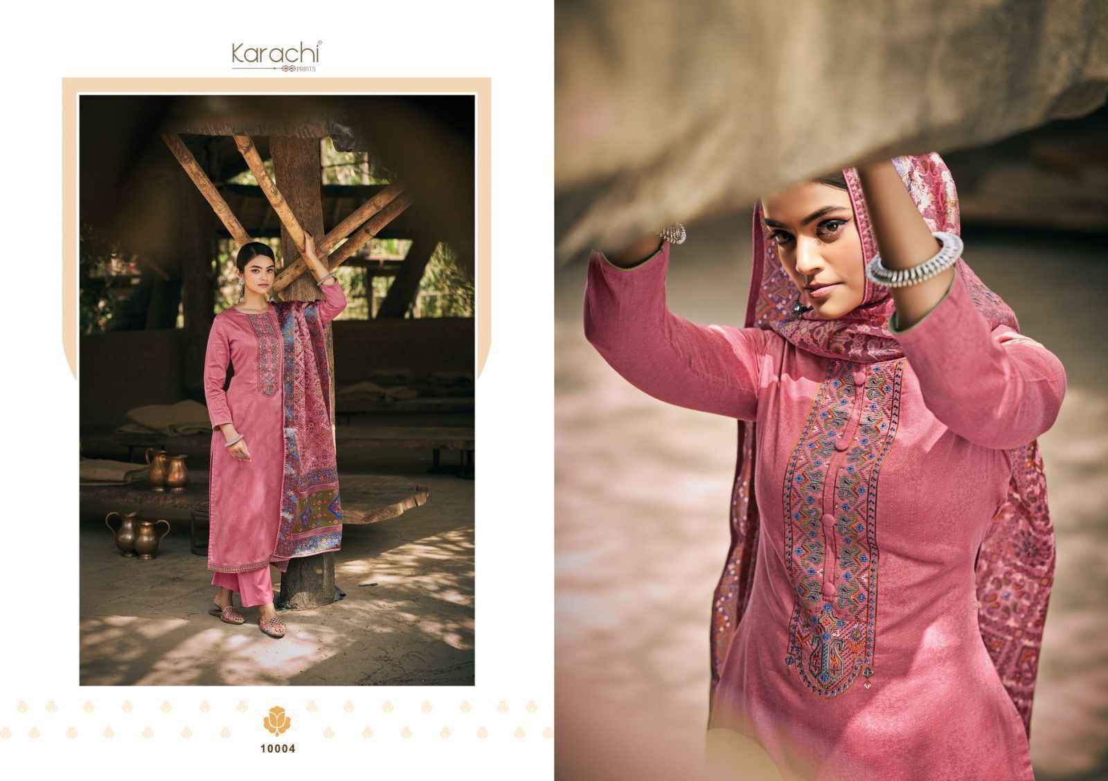 Karachi Prints Patola Viscose Dress Material 6 pcs Catalogue