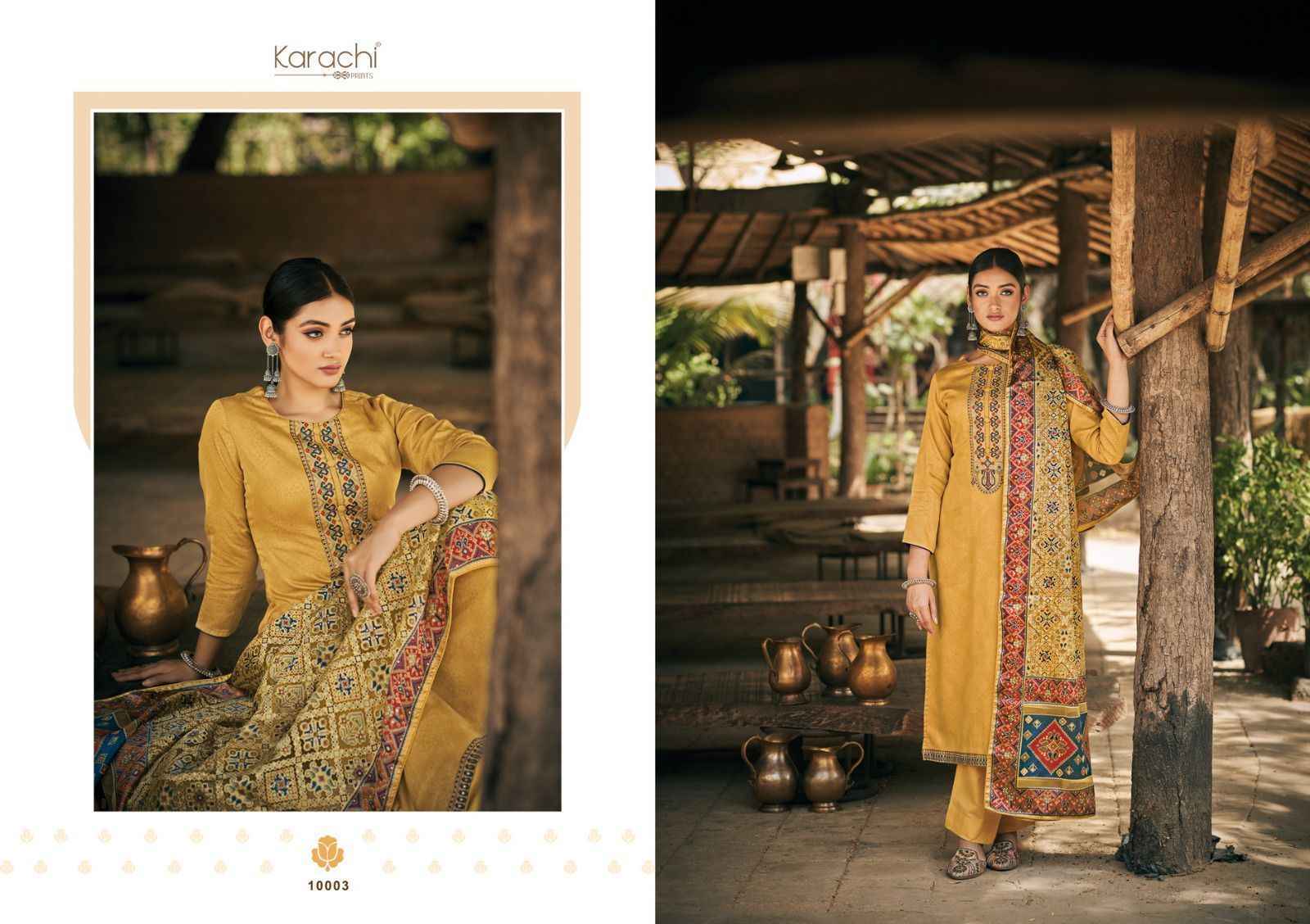 Karachi Prints Patola Viscose Dress Material 6 pcs Catalogue