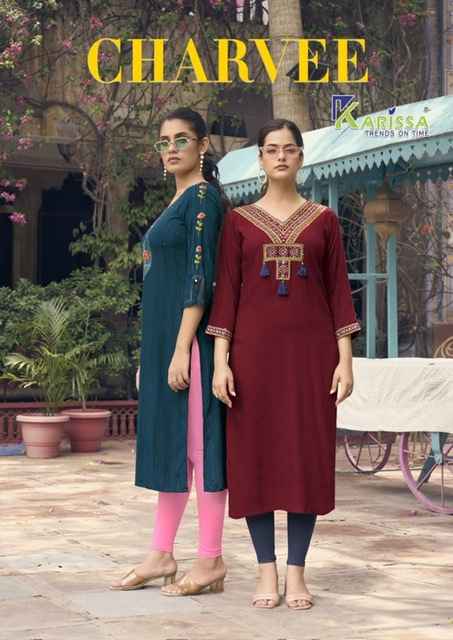 Karissa Charvee Rayon Kurti 6 pcs Cataloue