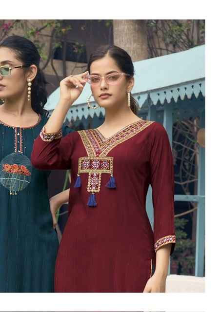 Karissa Charvee Rayon Kurti 6 pcs Cataloue