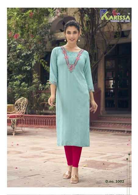 Karissa Charvee Rayon Kurti 6 pcs Cataloue