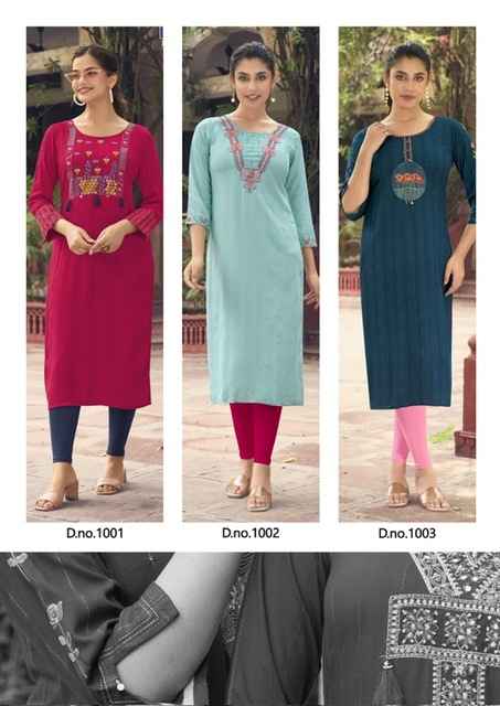 Karissa Charvee Rayon Kurti 6 pcs Cataloue