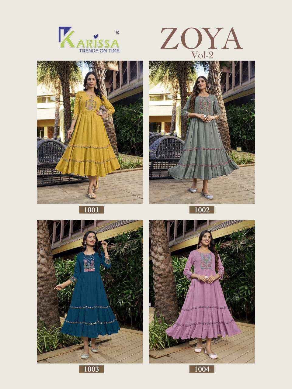 Karissa Zoya Vol 2 Reyon Kurti 4 pcs Catalogue