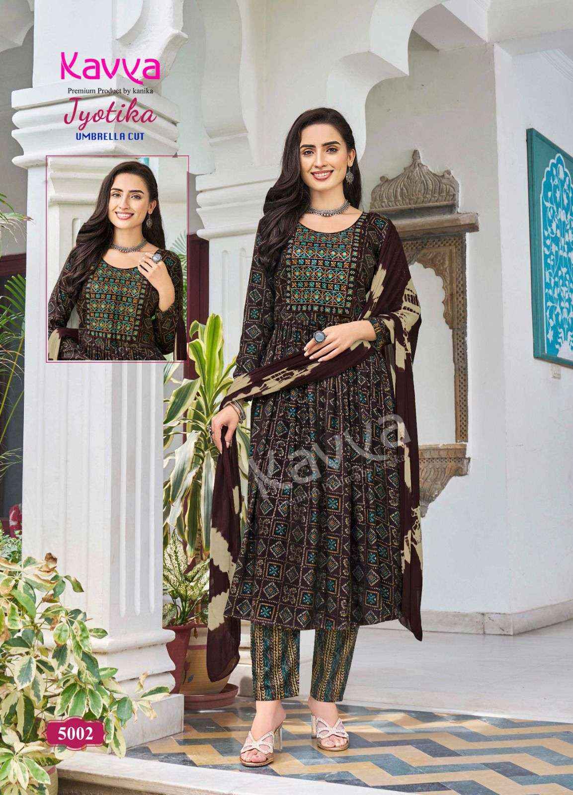 Kavya Jyotika Vol-5 Umbrella Cut Readymade Capsule Dress 10 pcs Catalogue