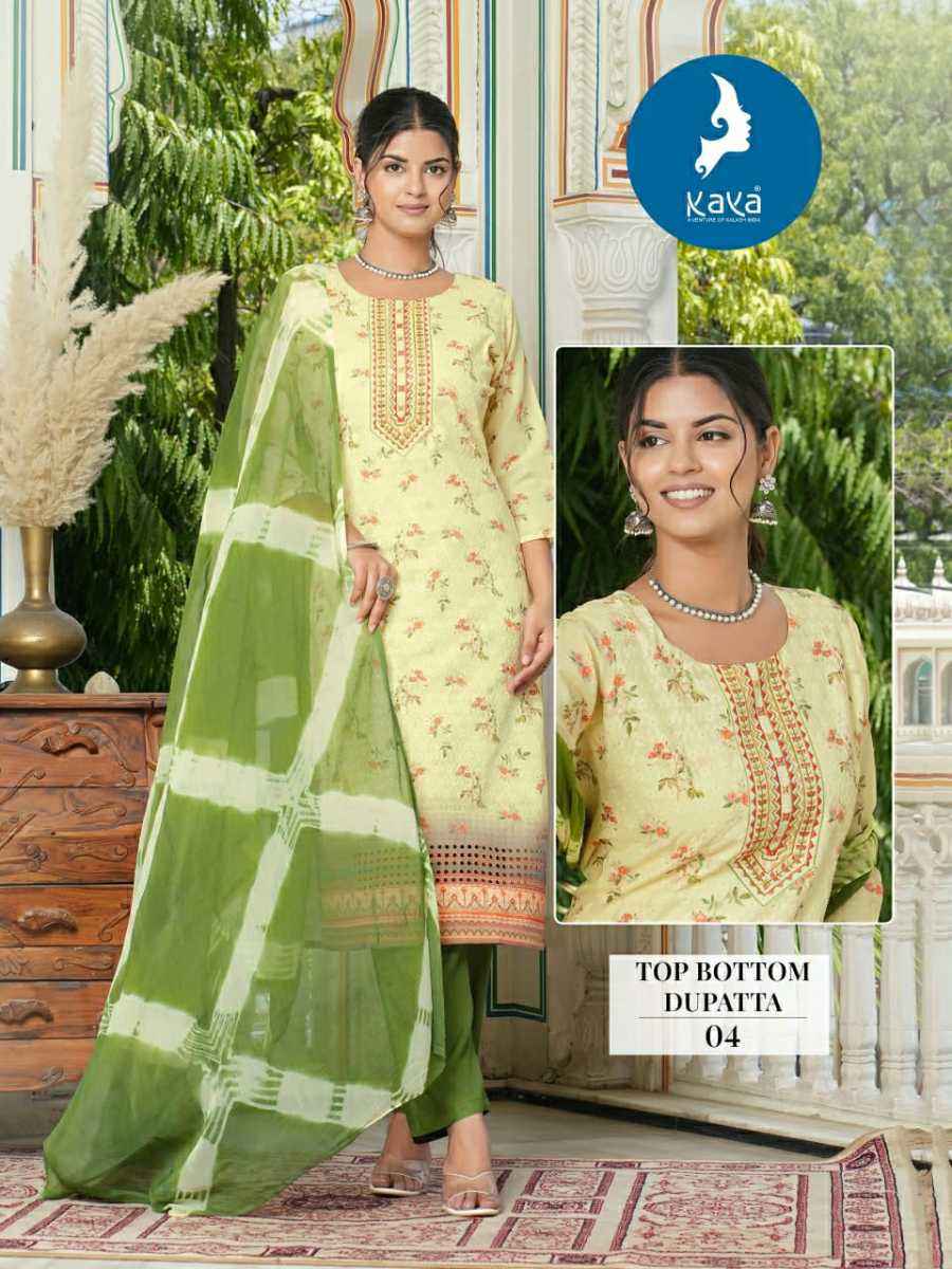 Kaya Leaf Line Cotton Chikan Kurti Combo 8 pcs Catalogue