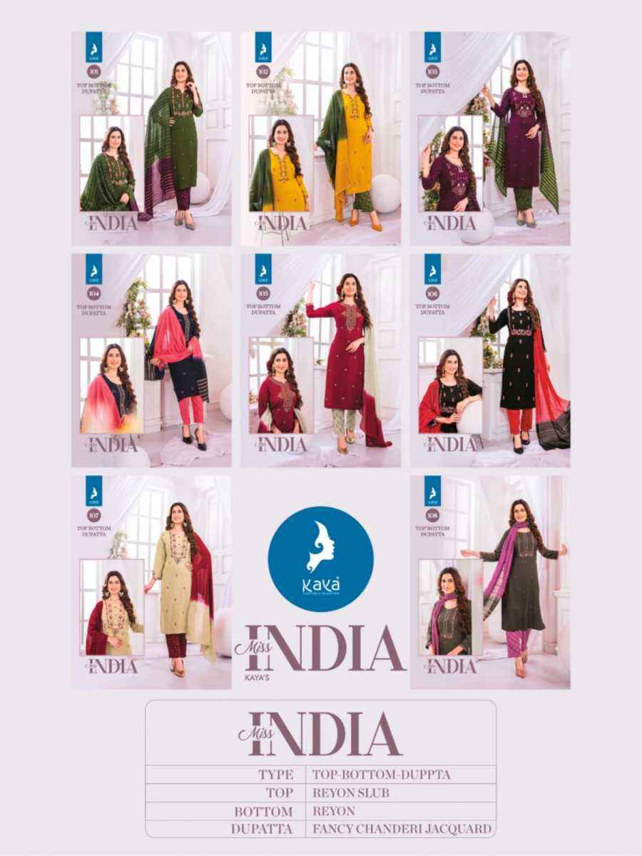 Kaya Miss India Rayon Kurti Combo 8 pcs Catalogue