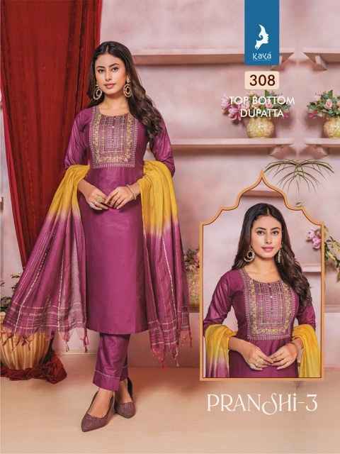 Kaya Pranshi 3 Chanderi Silk Kurti Combo 8 pcs Catalogue