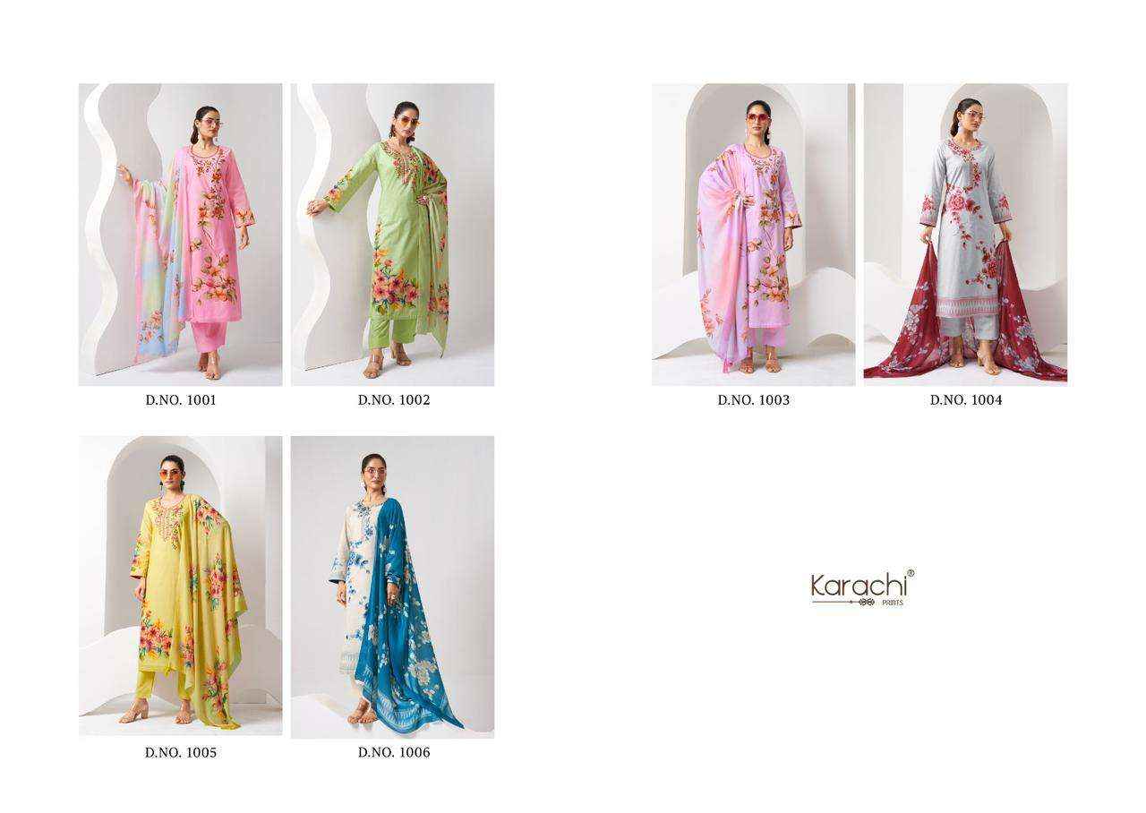 Kesar Karachi Prints Dreams Lawn Cotton Dress Material 6 pcs Catalogue