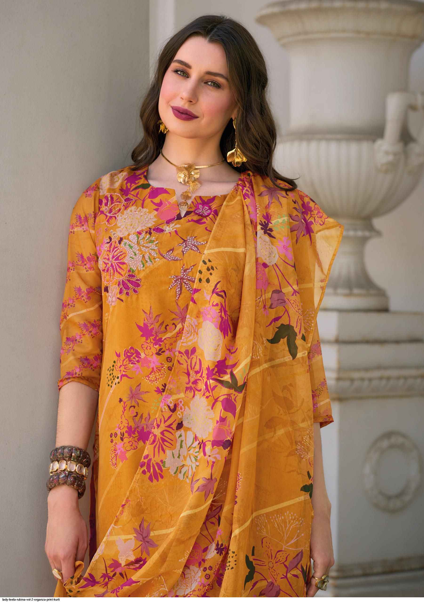 Lady Leela Rubina Vol 2 Organza Kurti Combo 6 pcs Catalogue