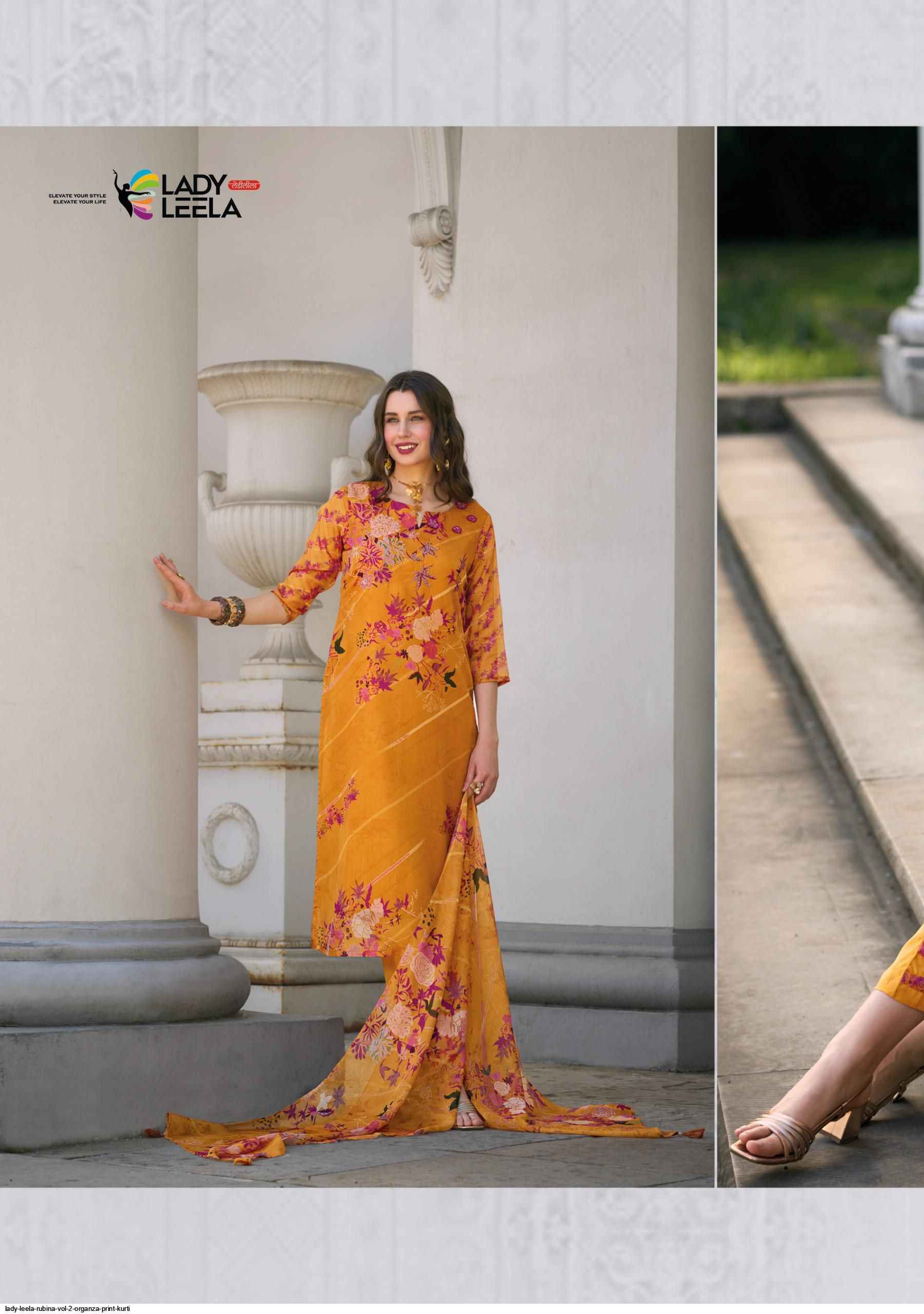 Lady Leela Rubina Vol 2 Organza Kurti Combo 6 pcs Catalogue