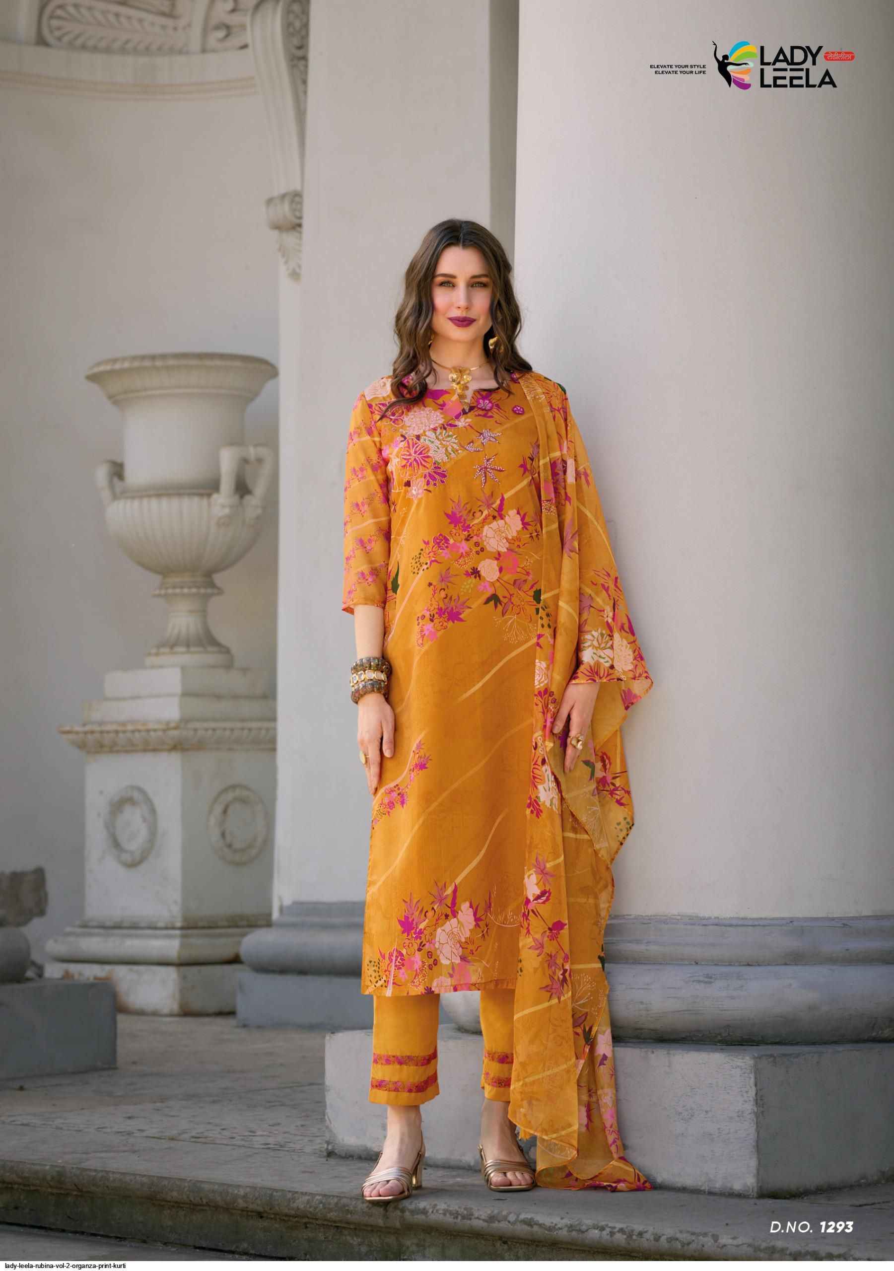 Lady Leela Rubina Vol 2 Organza Kurti Combo 6 pcs Catalogue