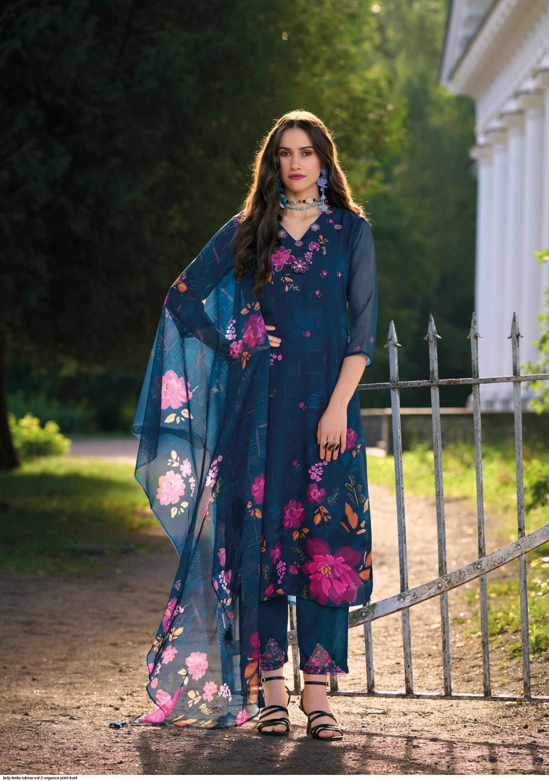 Lady Leela Rubina Vol 2 Organza Kurti Combo 6 pcs Catalogue