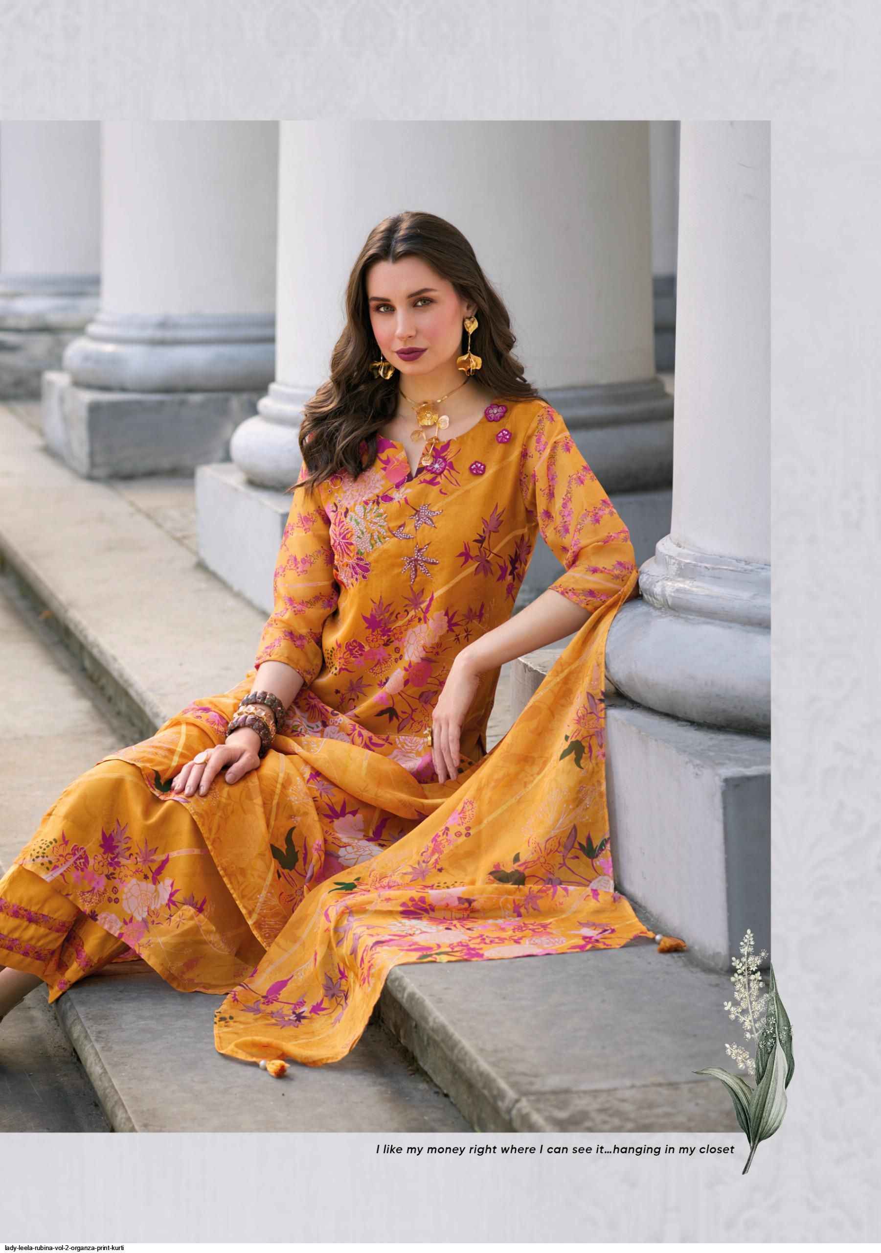 Lady Leela Rubina Vol 2 Organza Kurti Combo 6 pcs Catalogue