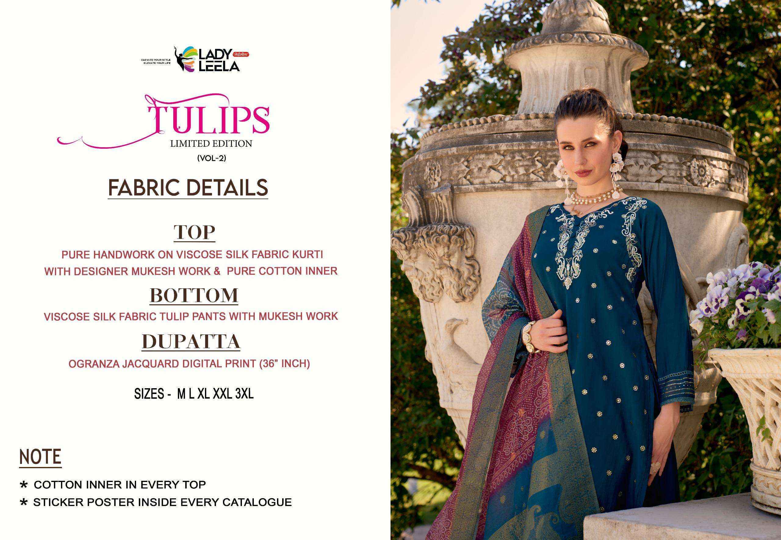 Lady Leela Tulips Vol 2 Viscose Silk Kurti Combo 6 pcs Catalogue