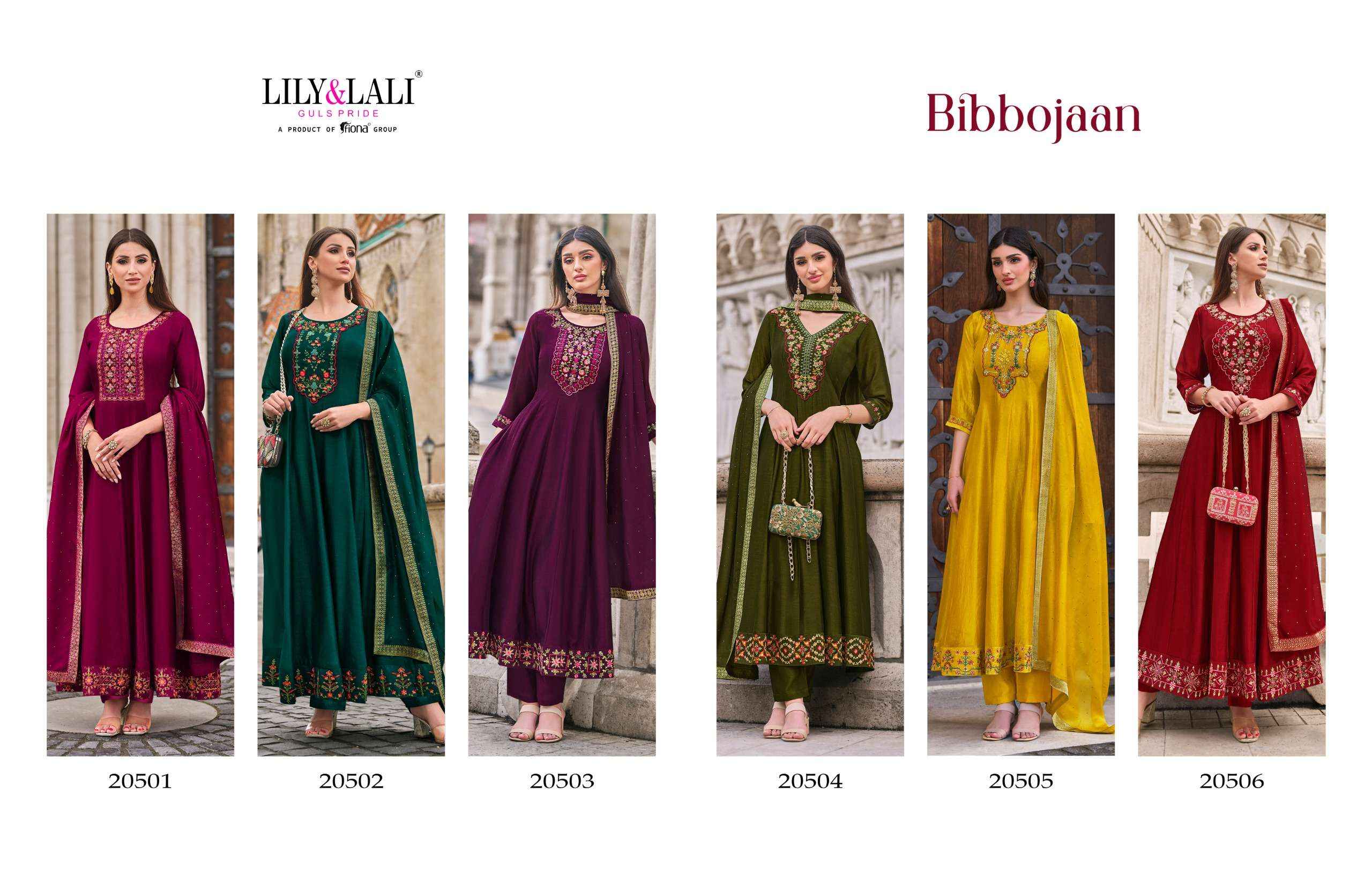 Lily & Lali Bibbojaan Silk Kurti Combo 6 pcs Catalogue