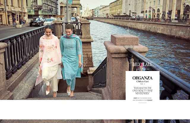 Lily & Lali Organza Chikan Kari Vol 2 Readymade Organza Dress 6 pcs Catalogue