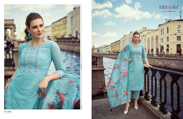 Lily & Lali Organza Chikan Kari Vol 2 Readymade Organza Dress 6 pcs Catalogue