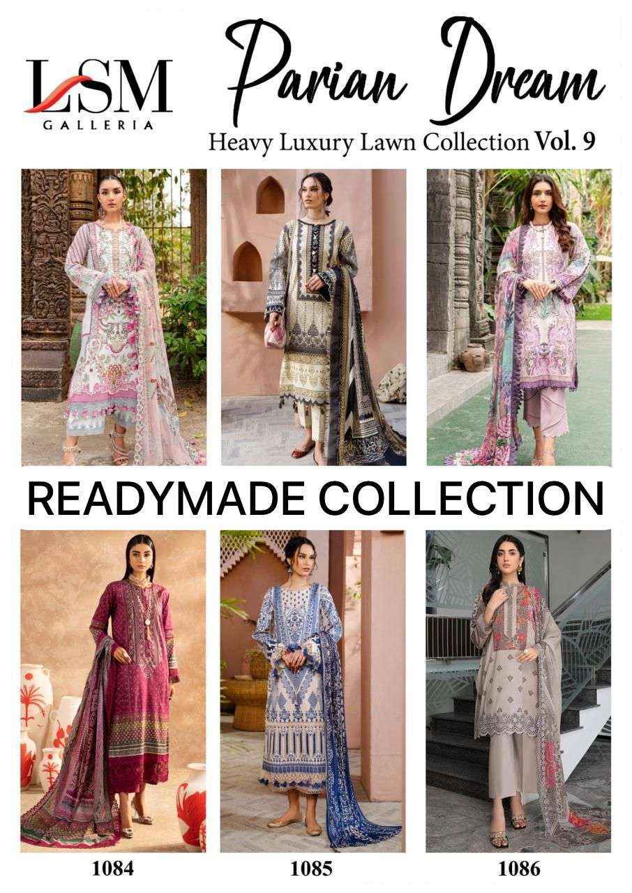 LSM Galleria Parian Dream Vol 9 Readymade Lawn Dress 6 pcs Catalogue