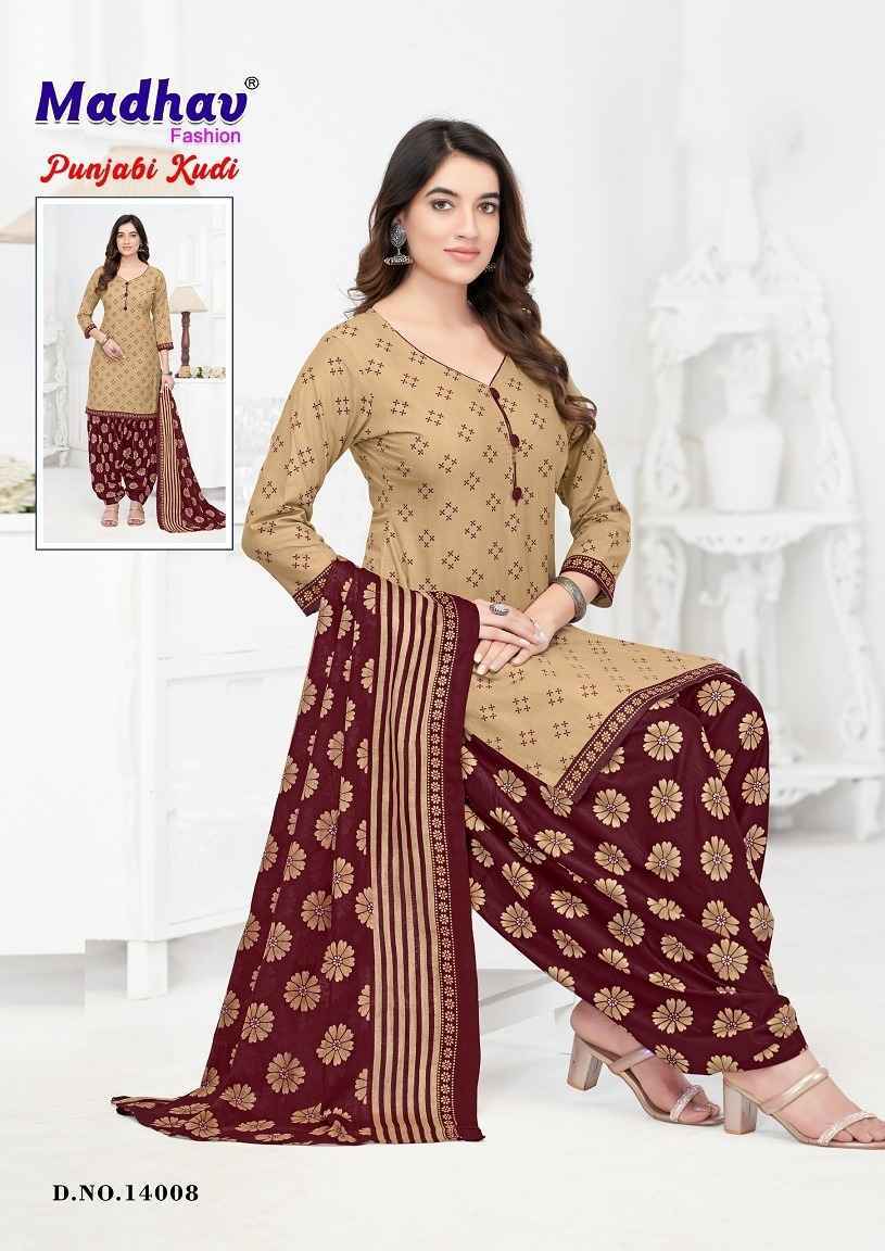 Madhav Fashion Punjabi Kudi Vol-14 Readymade Cotton Dress 10 pcs Catalogue