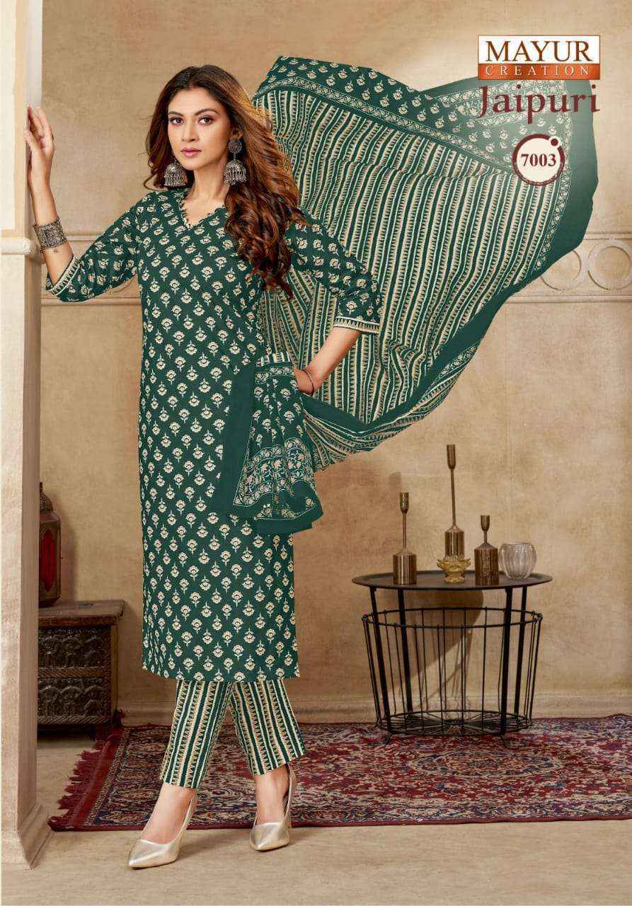 Mayur Creation Jaipuri Vol 7 Readymade Cotton Dress 10 pcs Catalogue