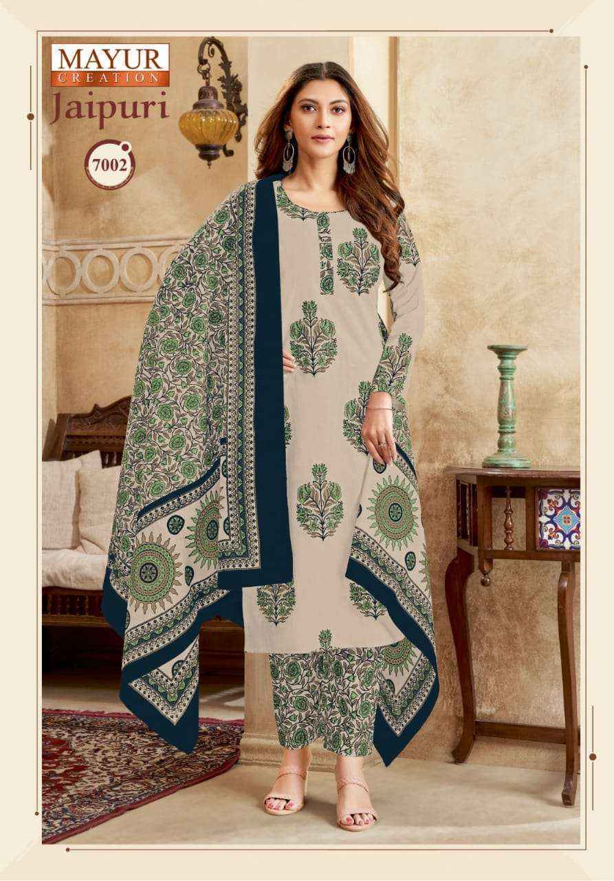 Mayur Creation Jaipuri Vol 7 Readymade Cotton Dress 10 pcs Catalogue