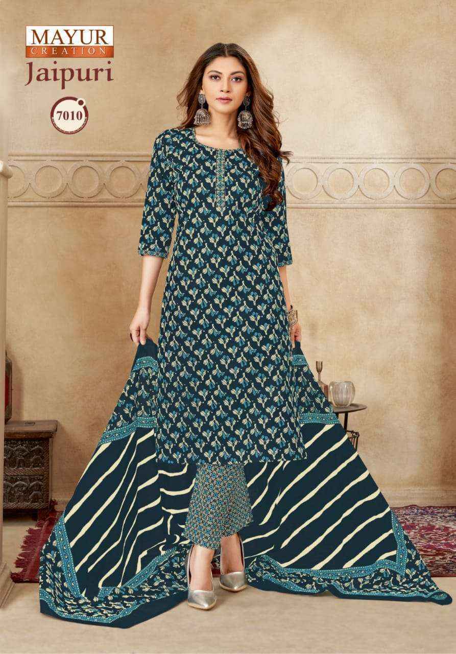 Mayur Creation Jaipuri Vol 7 Readymade Cotton Dress 10 pcs Catalogue