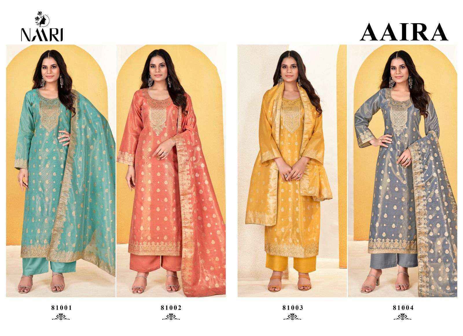 Naari Aaira Jacquard Dress Material 4 pcs Cataloue